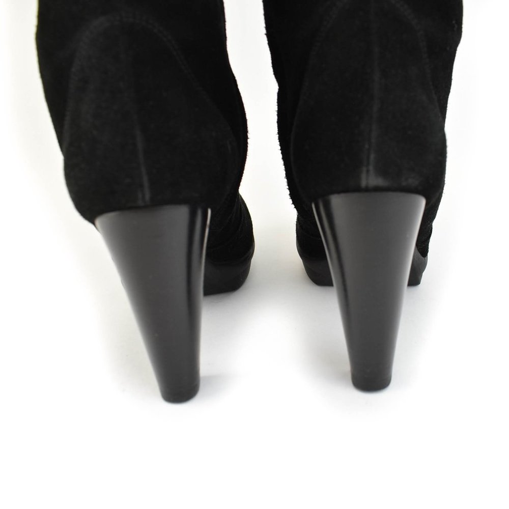 FENDI: Black, Suede & Logo, Tall Platform Boots - Picture 8 of 10
